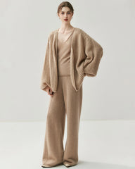 Oversized Silk Cashmere Open Front Cardigan