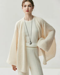 Oversized Silk Cashmere Open Front Cardigan