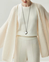 Oversized Silk Cashmere Open Front Cardigan