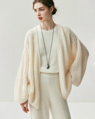 Oversized Silk Cashmere Open Front Cardigan