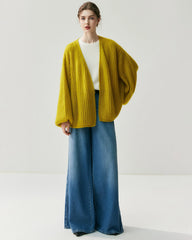 Oversized Silk Cashmere Open Front Cardigan