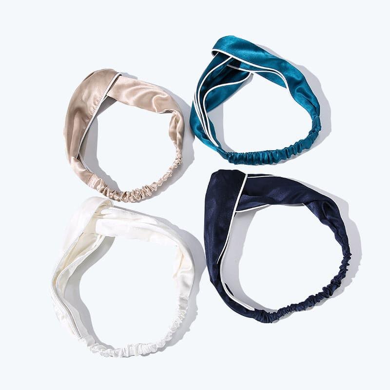Piping Elastic Silk Hair Bands For Ladies