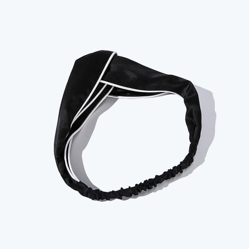 Piping Elastic Silk Hair Bands For Ladies Black