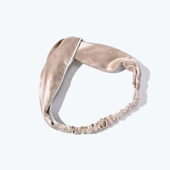 Piping Elastic Silk Hair Bands For Ladies Champagne