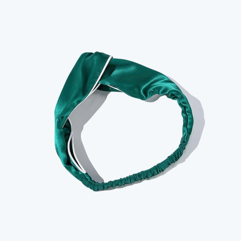 Piping Elastic Silk Hair Bands For Ladies Dark Green
