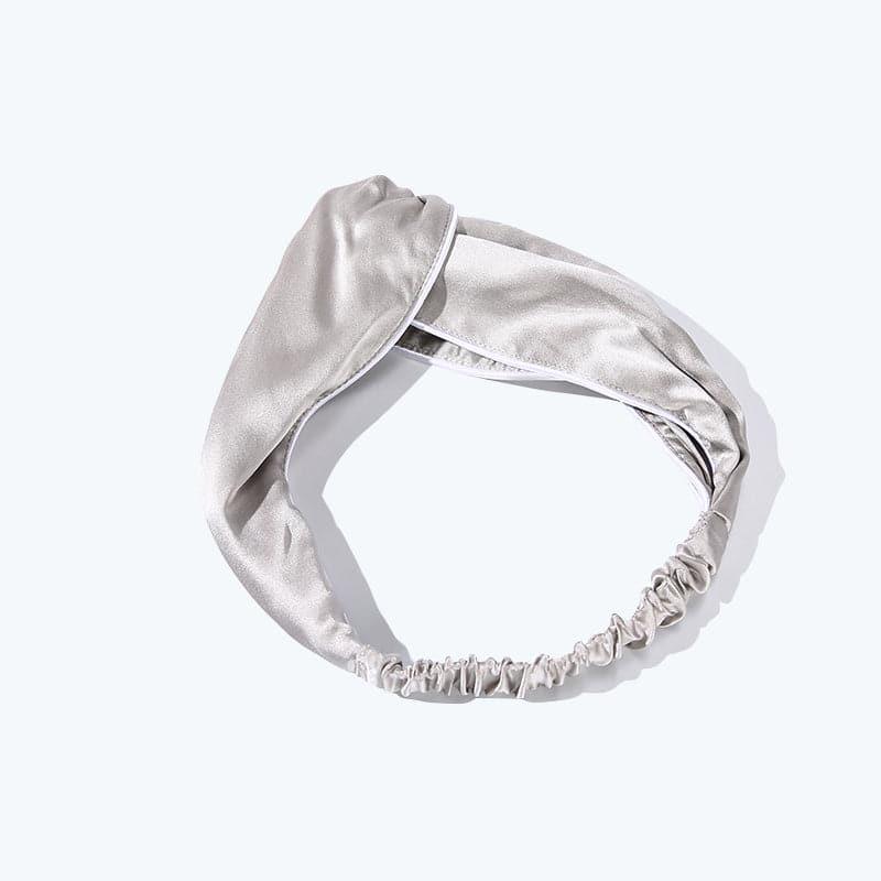 Piping Elastic Silk Hair Bands For Ladies Grey