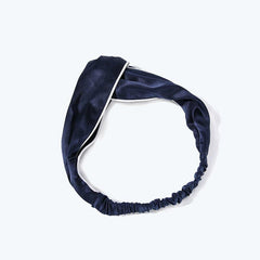 Piping Elastic Silk Hair Bands For Ladies Navy