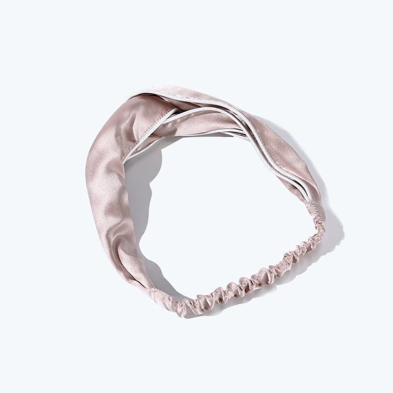 Piping Elastic Silk Hair Bands For Ladies Pink