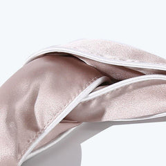 Piping Elastic Silk Hair Bands For Ladies Pink