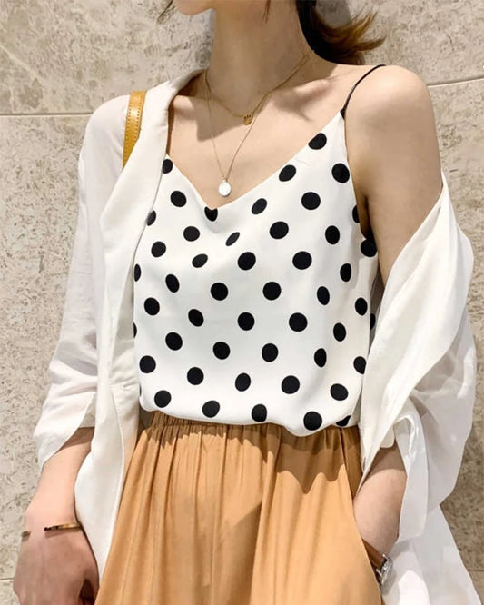 Polka Dot Silk Camisole