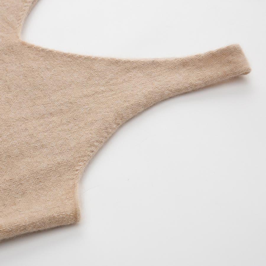 Pure Cashmere Camisole Design Sweater Camel