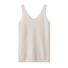 Pure Cashmere Camisole Design Sweater White
