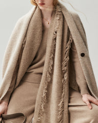 Pure Cashmere Fringed Scarf
