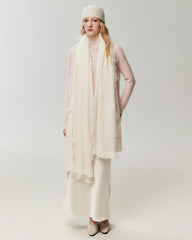 Pure Cashmere Fringed Scarf