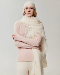 Pure Cashmere Fringed Scarf