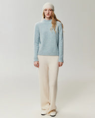 Pure Cashmere Mock Neck Raglan Sleeve Sweater