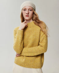 Pure Cashmere Mock Neck Raglan Sleeve Sweater