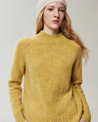 Pure Cashmere Mock Neck Raglan Sleeve Sweater
