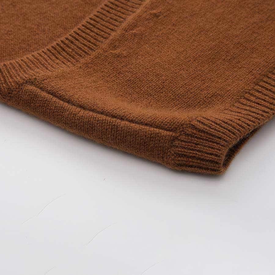 Pure Cashmere Sleeveless V-Neck Sweater Waistcoat Coffee
