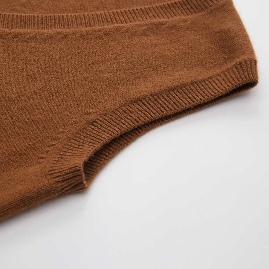 Pure Cashmere Sleeveless V-Neck Sweater Waistcoat Coffee