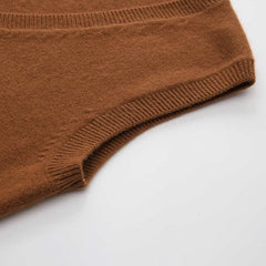 Pure Cashmere Sleeveless V-Neck Sweater Waistcoat Coffee