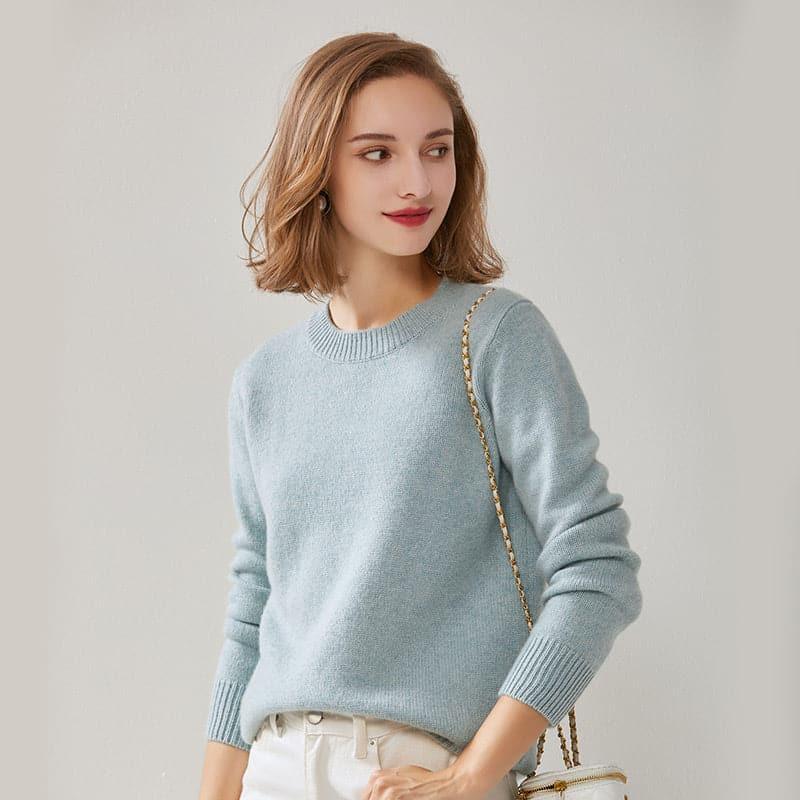 Pure Cashmere Crew-Neck Sweater Blue