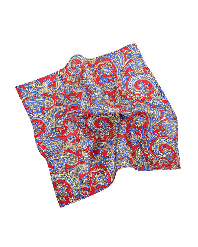 Red Base Printed Men's Handkerchief