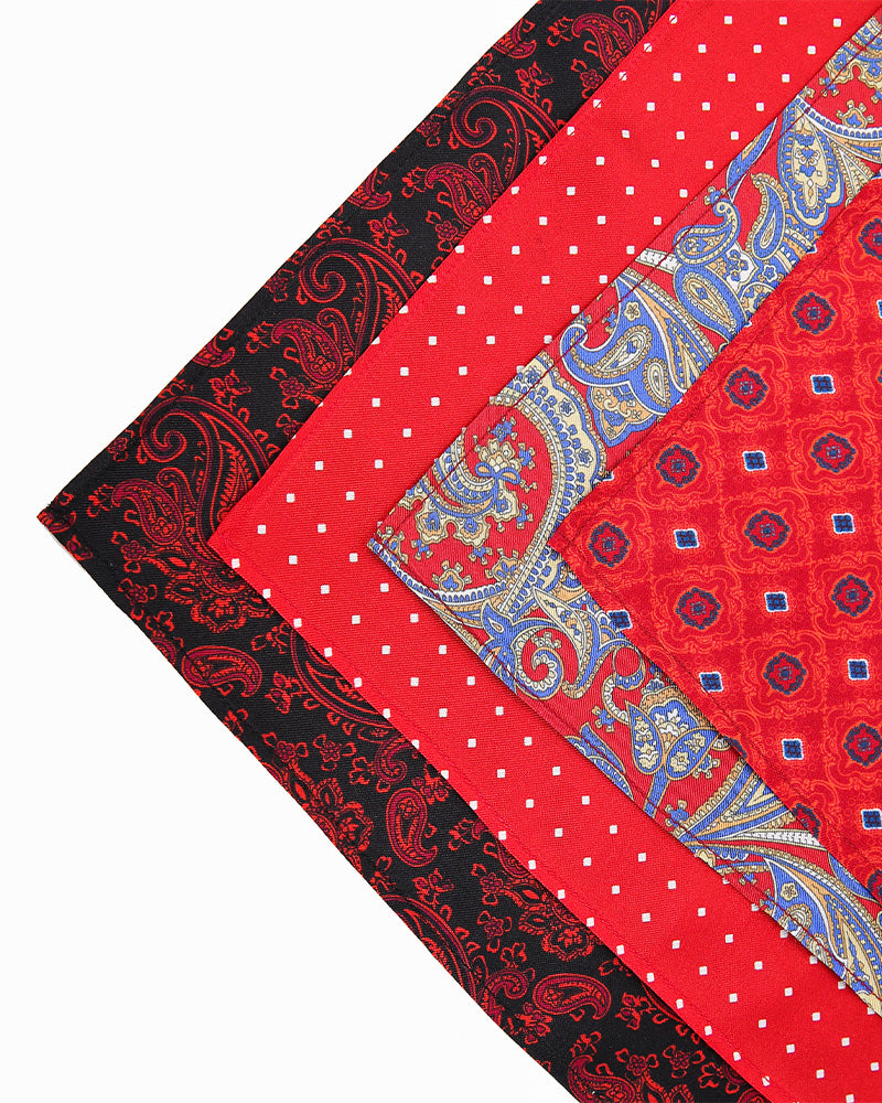 Red Base Printed Men's Handkerchief