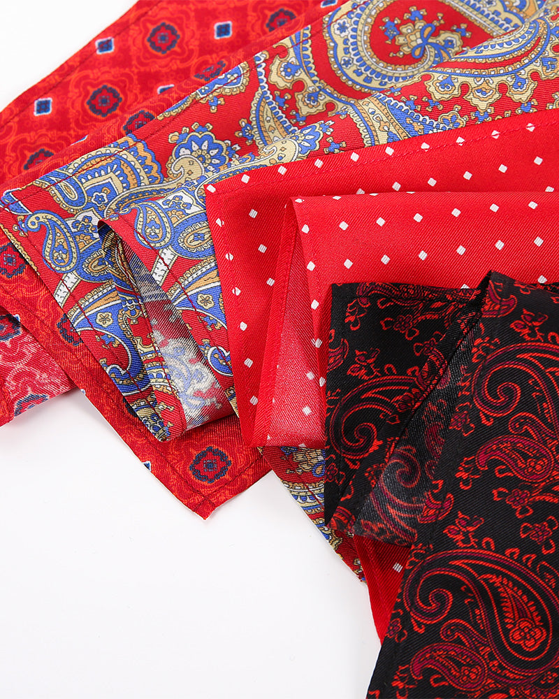 Red Base Printed Men's Handkerchief