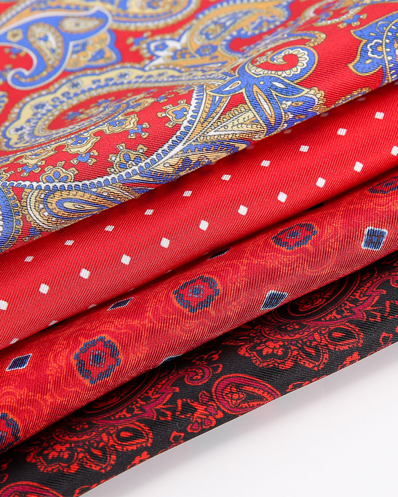 Red Base Printed Men's Handkerchief