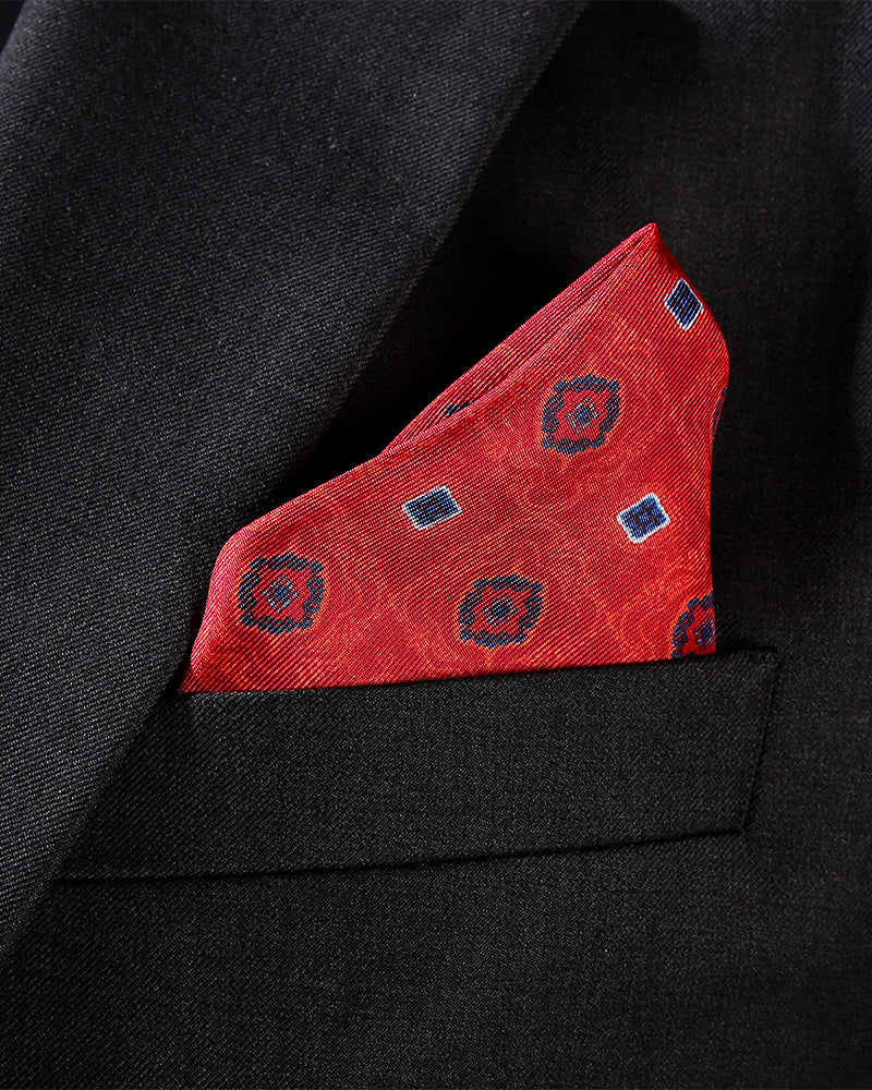 Red Base Printed Men's Handkerchief