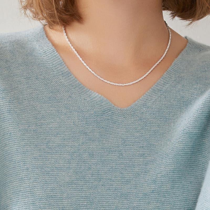 Relaxed V-Neck Pure Cashmere Sweater Blue