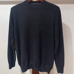 Round Neck Cashmere Sweater for Men Dark Grey
