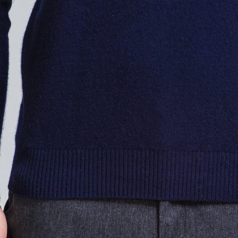 Round Neck Cashmere Sweater for Men Navy