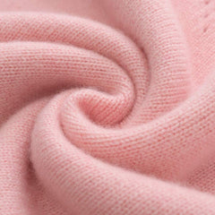 Round Neck Short-Sleeved Cashmere Sweater Pink