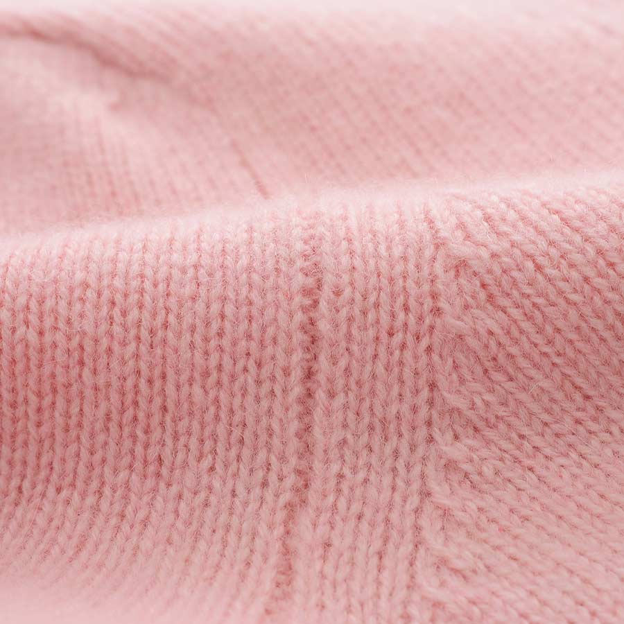 Round Neck Short-Sleeved Cashmere Sweater Pink