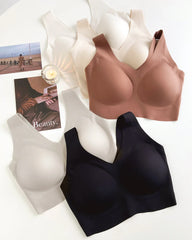 Seamless Wide-Strap Silk Bra