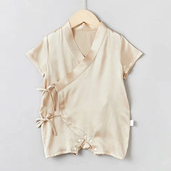 Short Sleeve Wrap Baby Silk Onesies