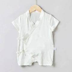 Short Sleeve Wrap Baby Silk Onesies