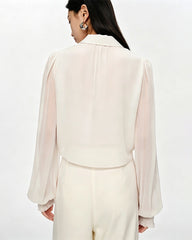 Silk Chiffon Layered Bodice Blouse