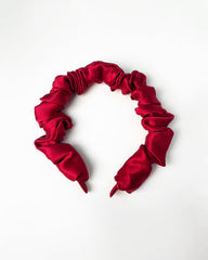 Silk 3.5cm Pleats Hairband Burgundy