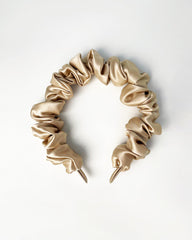 Silk 3.5cm Pleats Hairband Champagne