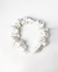 Silk 3.5cm Pleats Hairband Ivory