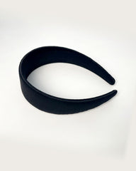 Silk 4cm Wide Border Hairband Black