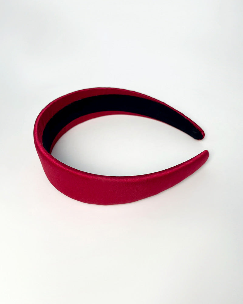 Silk 4cm Wide Border Hairband Burgundy