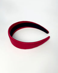 Silk 4cm Wide Border Hairband Burgundy