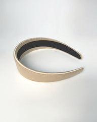 Silk 4cm Wide Border Hairband Champagne