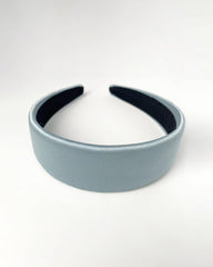 Silk 4cm Wide Border Hairband Haze Blue