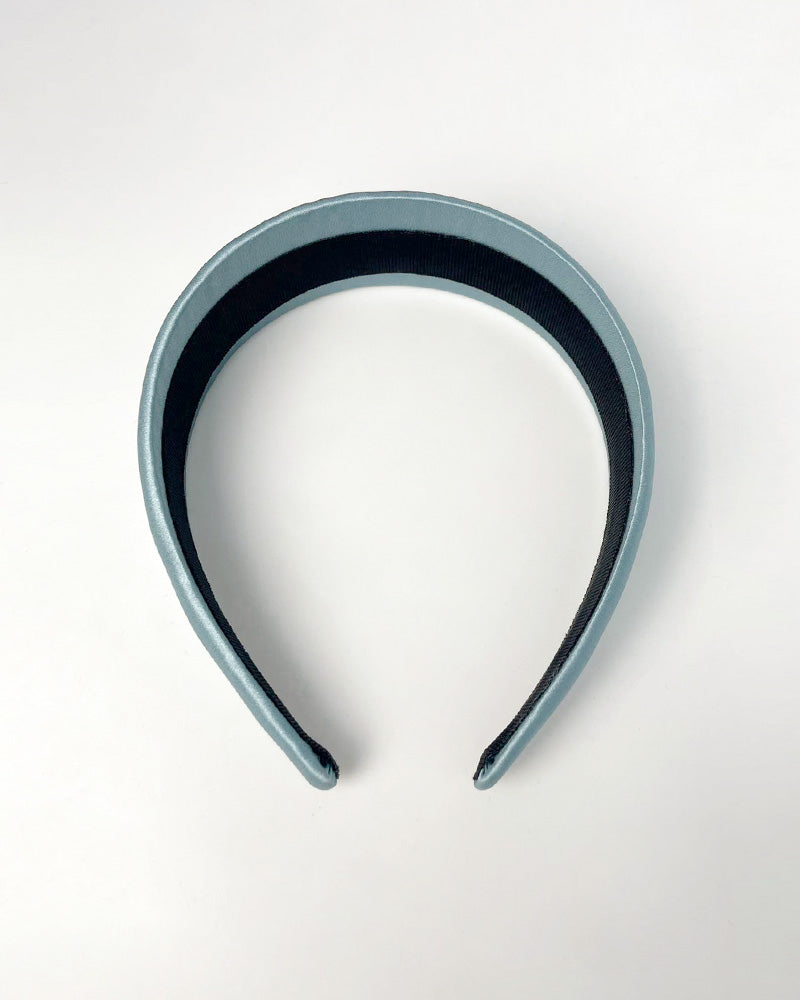 Silk 4cm Wide Border Hairband Haze Blue