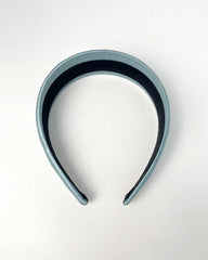 Silk 4cm Wide Border Hairband Haze Blue